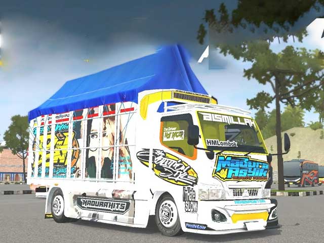 10+ MOD Bussid Truck Canter Full Lampu dengan Muatan Berat 1 MOD Bussid Truck Canter Full Lampu